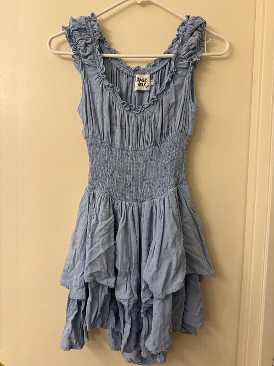 Princess Polly Dresses & Skirts - Princess Polly Light Blue Ruffled Tiered shorts romper Dress - 2